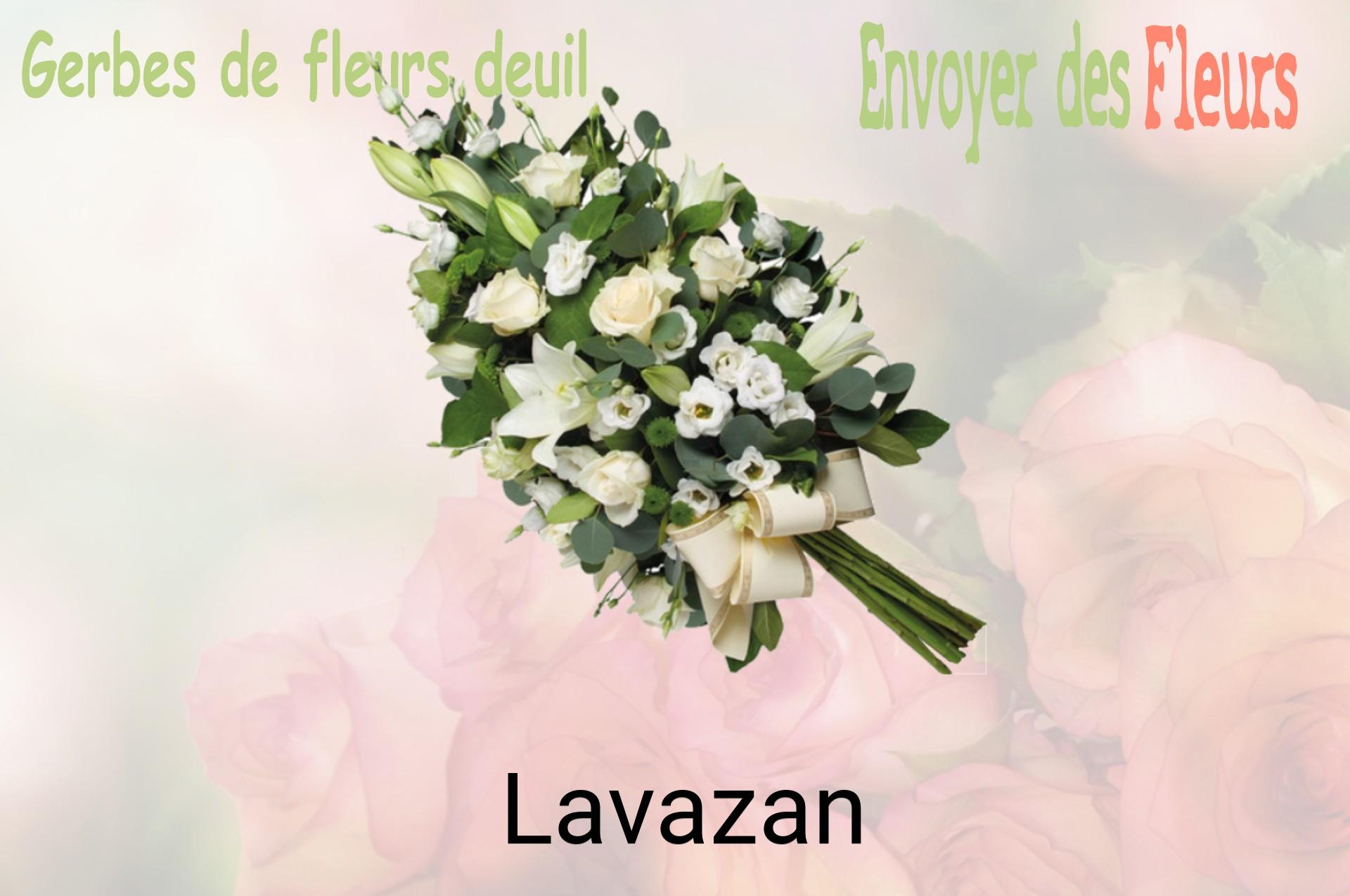 Gerbe de fleurs de deuil livrée à Lavazan